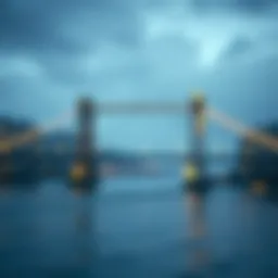 Conceptual illustration of blockchain bridge technology