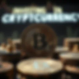 Conceptual representation of cryptocurrency investments